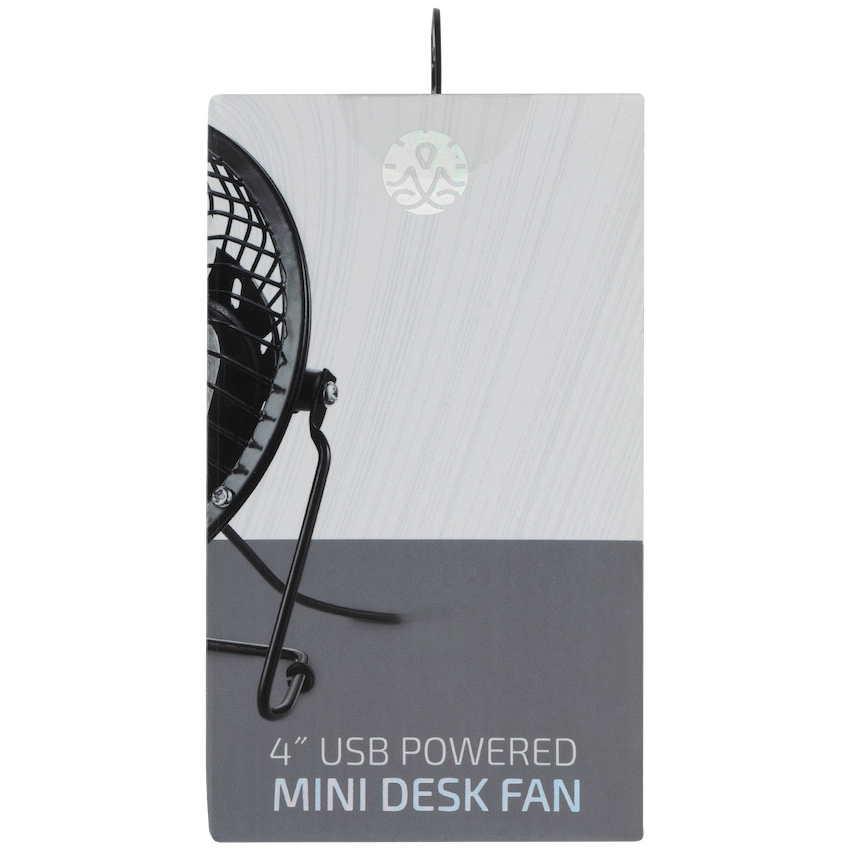 ZEN Cool Series 4" Mini Desk Fan - Black