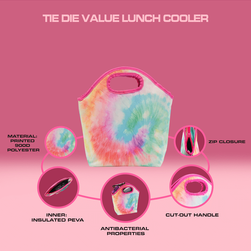 Quest Tie-Dye Value Lunch Cooler - Pink
