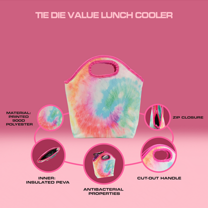 Quest Tie-Dye Value Lunch Cooler - Pink