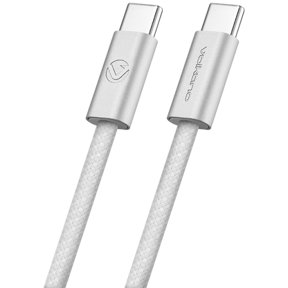 Volkano Weave Series 60w USB C to USB C 1.2m-White