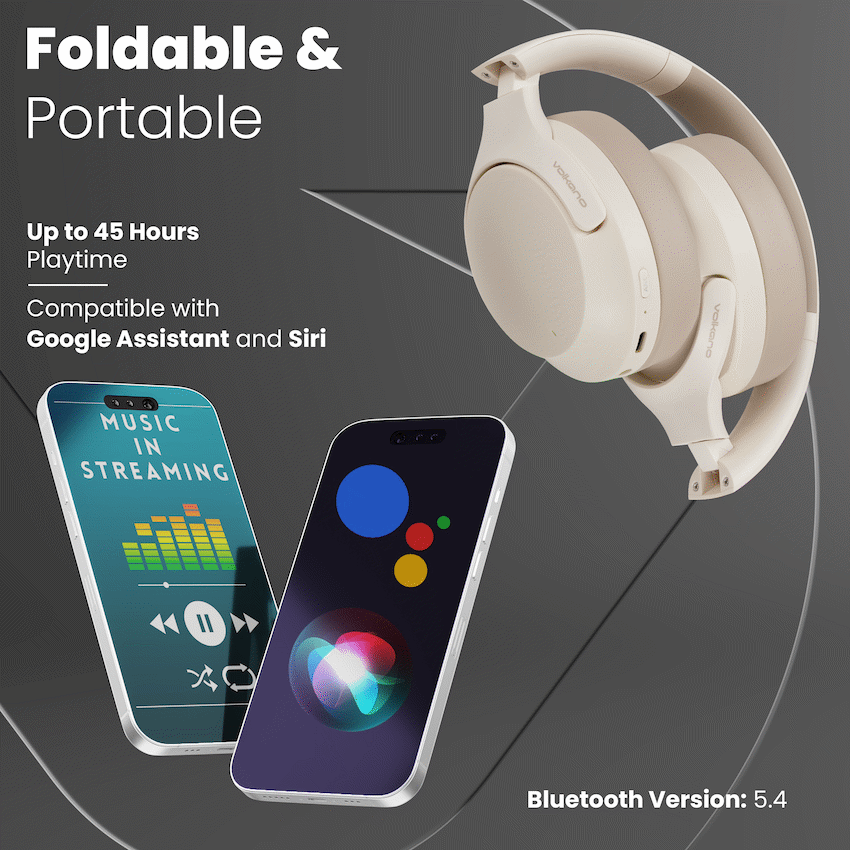 Volkano Odyssey ANC Bluetooth Wireless Headphone - Nude