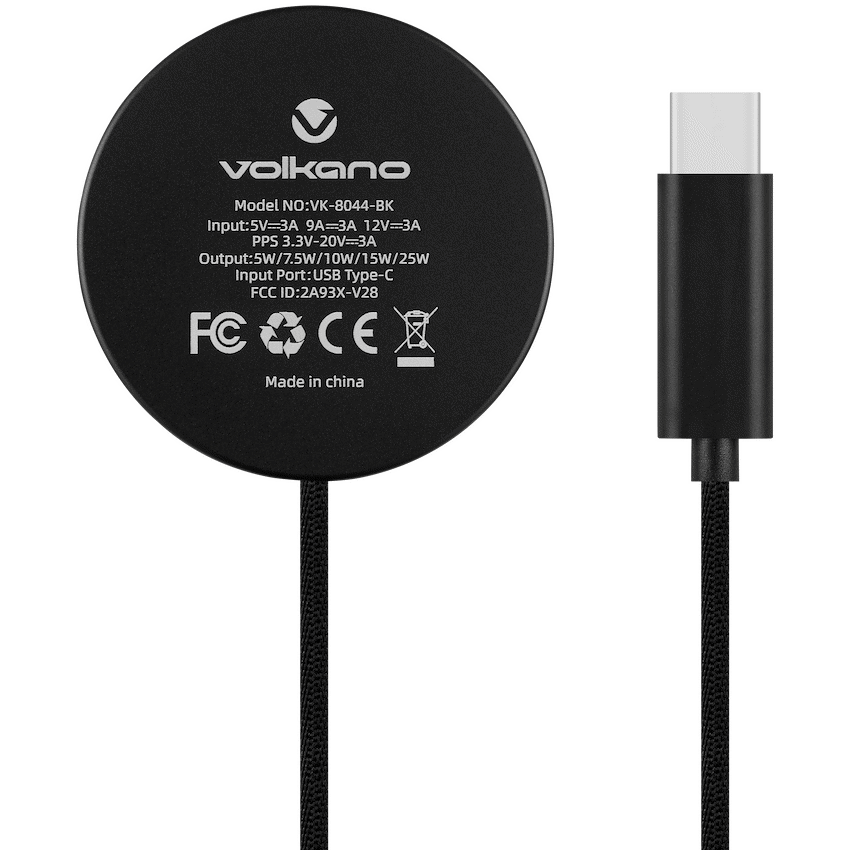 Volkano Magni Series Qi2.2 25W Wireless Charging Pad - Black