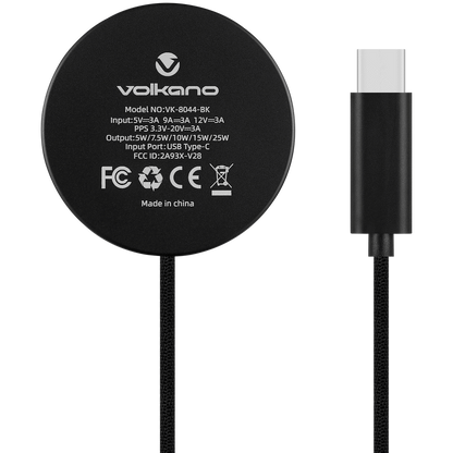 Volkano Magni Series Qi2.2 25W Wireless Charging Pad - Black