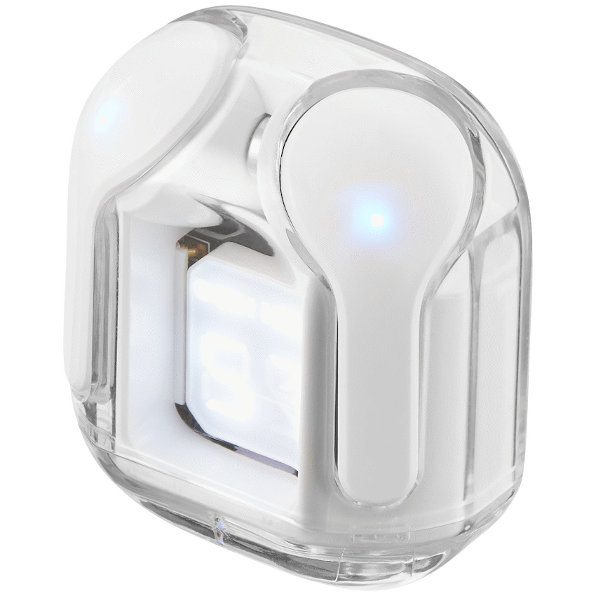 Volkano Crystalline Series TWS Earphone - White - Hardbox