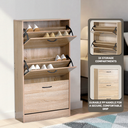 Everfurn Tamar Shoe Cabinet - Small - Oak