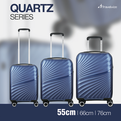 Travelwize Quartz PP 55cm 4-Wheel Spinner Luggage - Navy