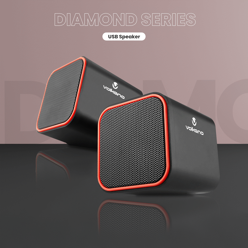 Volkano Diamond Series USB Speaker - Red