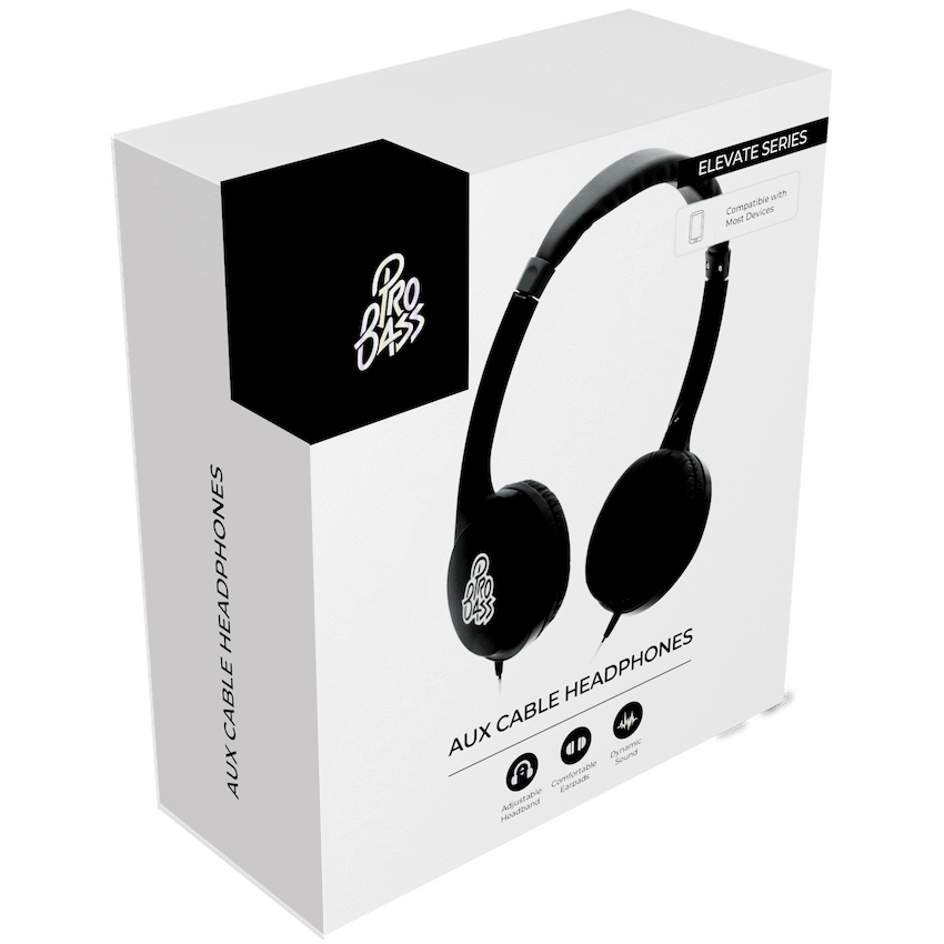 Pro Bass Elevate Series Auxiliary Headphone - Black