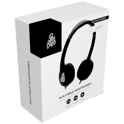 Pro Bass Elevate Series Auxiliary Headphone - Black