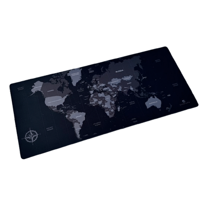 Everfurn Desk Mat - World Map - Large - Black - Non-Slip