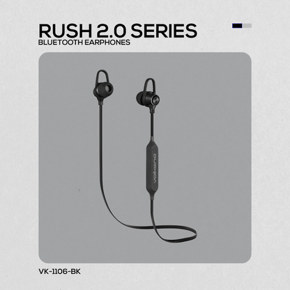 Volkano Rush 2.0 Bluetooth Earphones - Black
