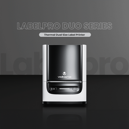 Volkano LabelPro Duo Series Thermal Dual Size Label Printer - Black and White