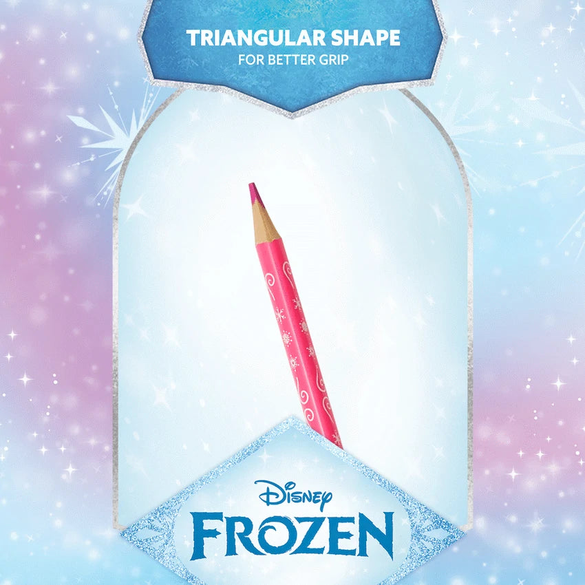 Frozen 12 Colour Pencils Triangular - Multi