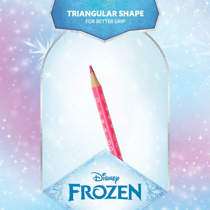 Frozen 12 Colour Pencils Triangular - Multi