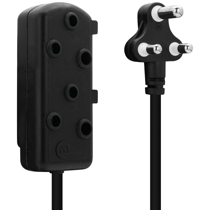Ellies Side-by-Side Light-Duty Extension Lead - 3m - Black