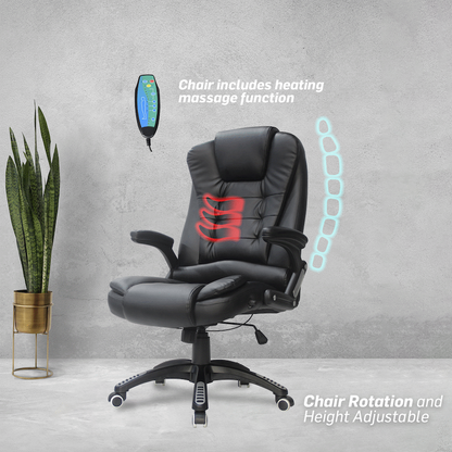 Everfurn Auto High Back Massage Function Office Chair