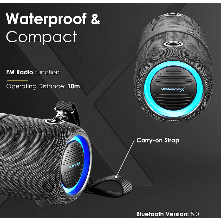 VolkanoX Python Series Bluetooth Speaker - Black