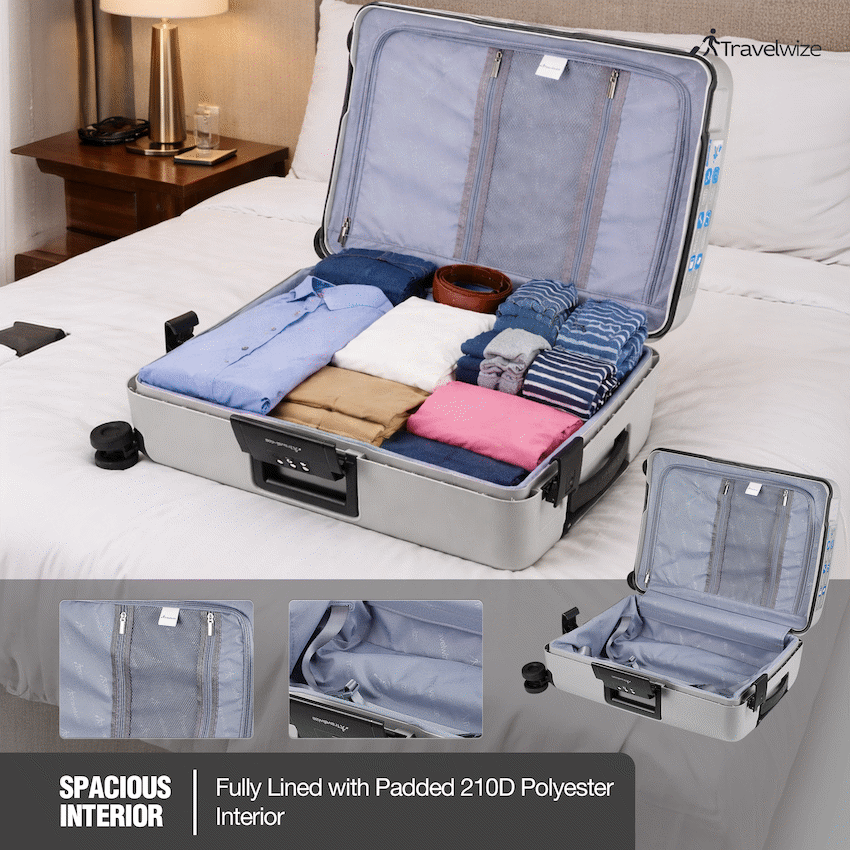 Travelwize Clipper PP 3Pc 4-Wheel Spinner Luggage Set Nardo Grey