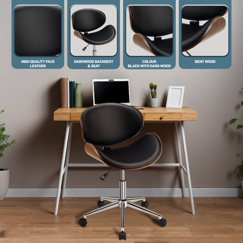 Amos Mid Back Office Chair - Black