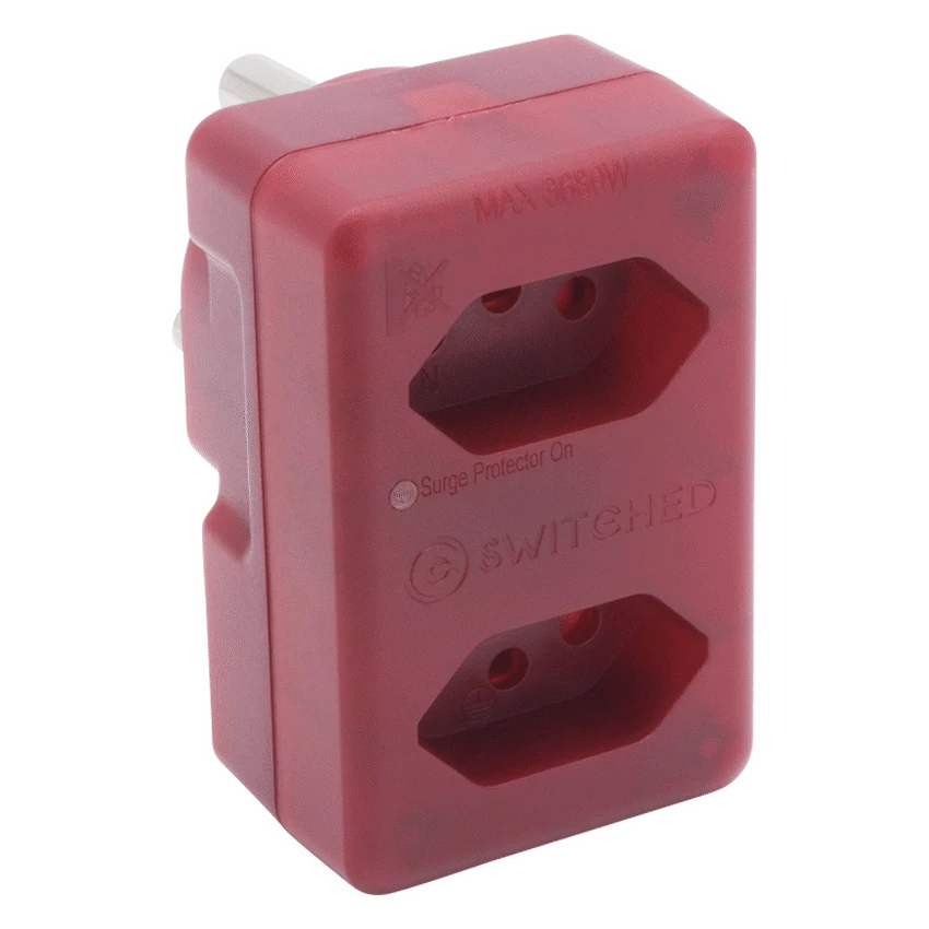 Switched High Surge 2-Way Network Router Safe Adaptor