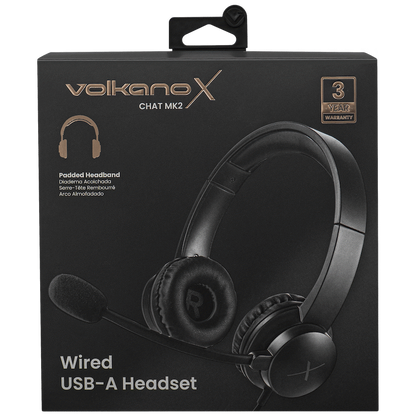 VolkanoX Chat Mk2 Series Wired USB Headset - Graphite