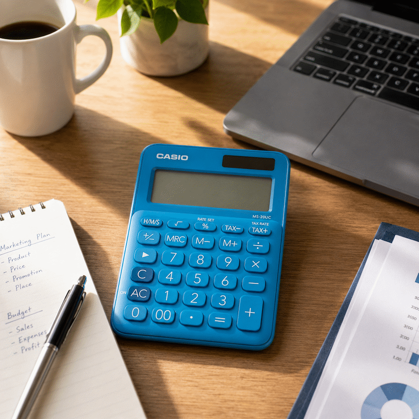 Casio MS-20UC - Desktop calculator 12 Digit - Blue