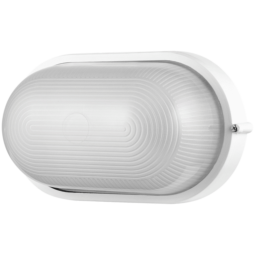 Ellies Illume Series - Large AC Oval Bulkhead - Aluminium + Glass - E27 Base -WT