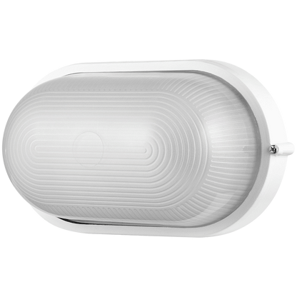 Ellies Illume Series - Large AC Oval Bulkhead - Aluminium + Glass - E27 Base -WT