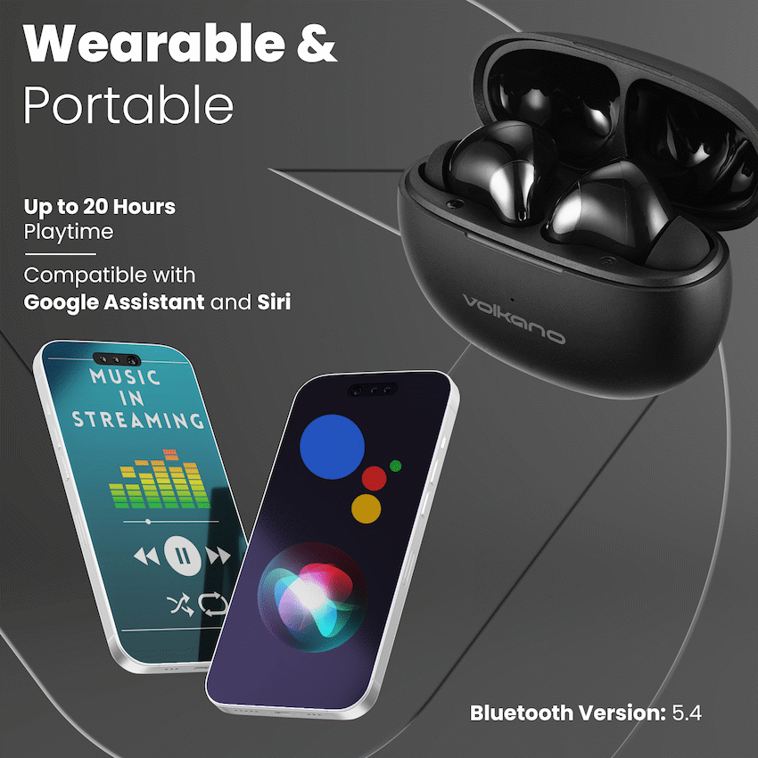 Volkano Soundshield TWS Earphones with ANC & ENC - Black