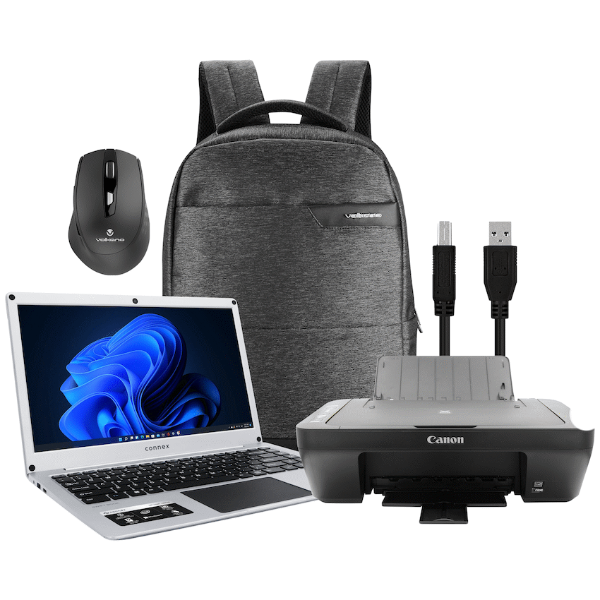 Connex Laptop L1430-PRO-SL256 - 14" Celeron N4020 8GB/256SSD W11HOME Printer+Bag+Mouse