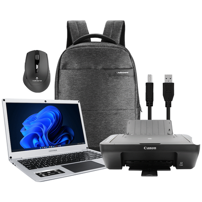 Connex Laptop L1430-PRO-SL256 - 14" Celeron N4020 8GB/256SSD W11HOME Printer+Bag+Mouse