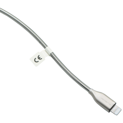 Volkano Iron Series Round Metallic Spring MFI Lightning Cable 1.2m - Silver