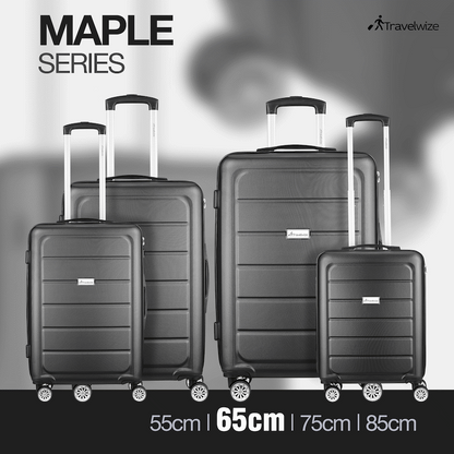 Travelwize Maple ABS 65cm 4-Wheel Spinner Luggage - Black
