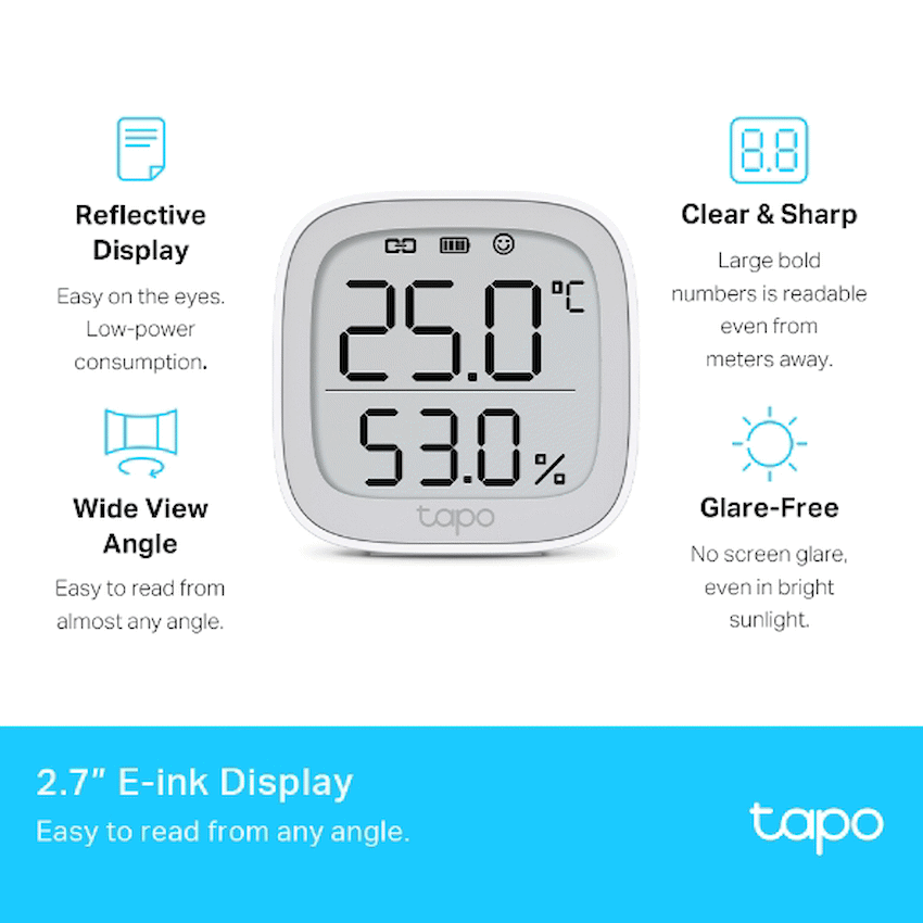 TP-Link Tapo T315 Smart 868mhz Temperature & Humidity Monitor