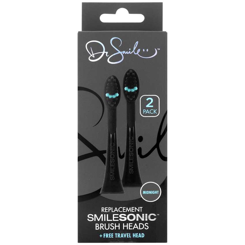 2 Replacement toothbrush heads - Black