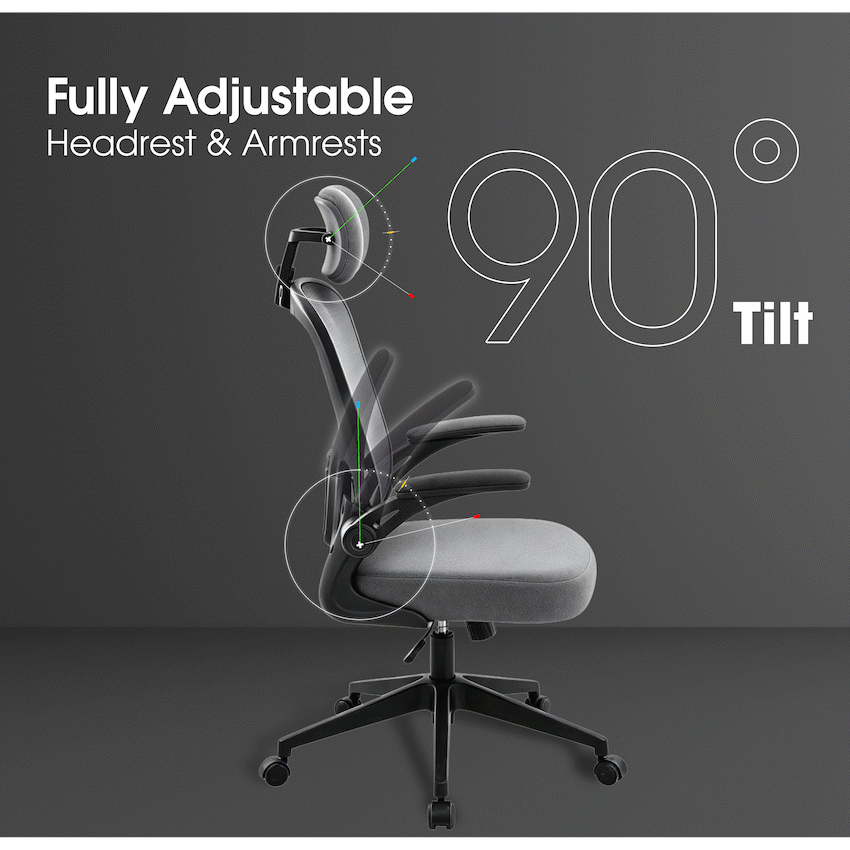 Everfurn Stagio Ergo Office Chair - High Back - Grey