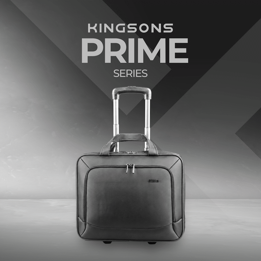 Kingsons Prime 15.6" Laptop Trolley Bag - Black