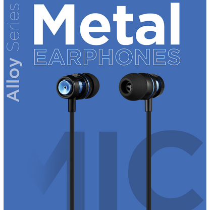 Volkano Alloy Series Metal Earphone - Blue