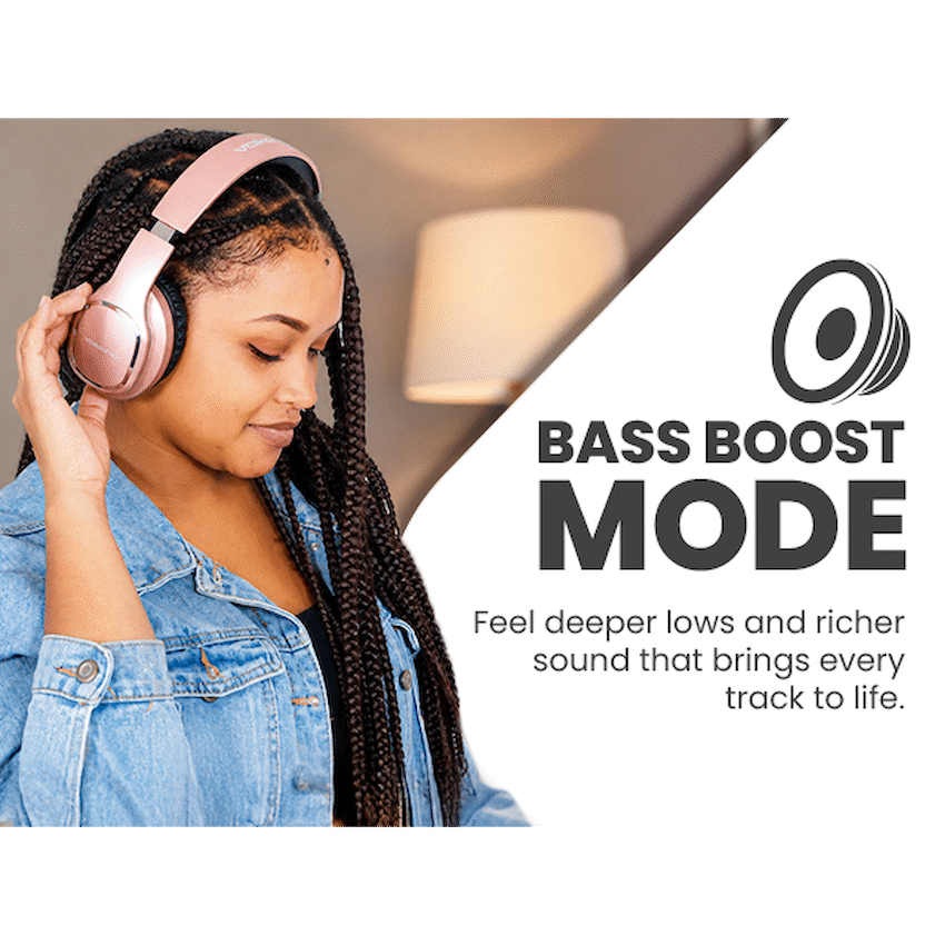 Volkano Phonic Series Bluetooth Full-Size Headphones - Rose Gold