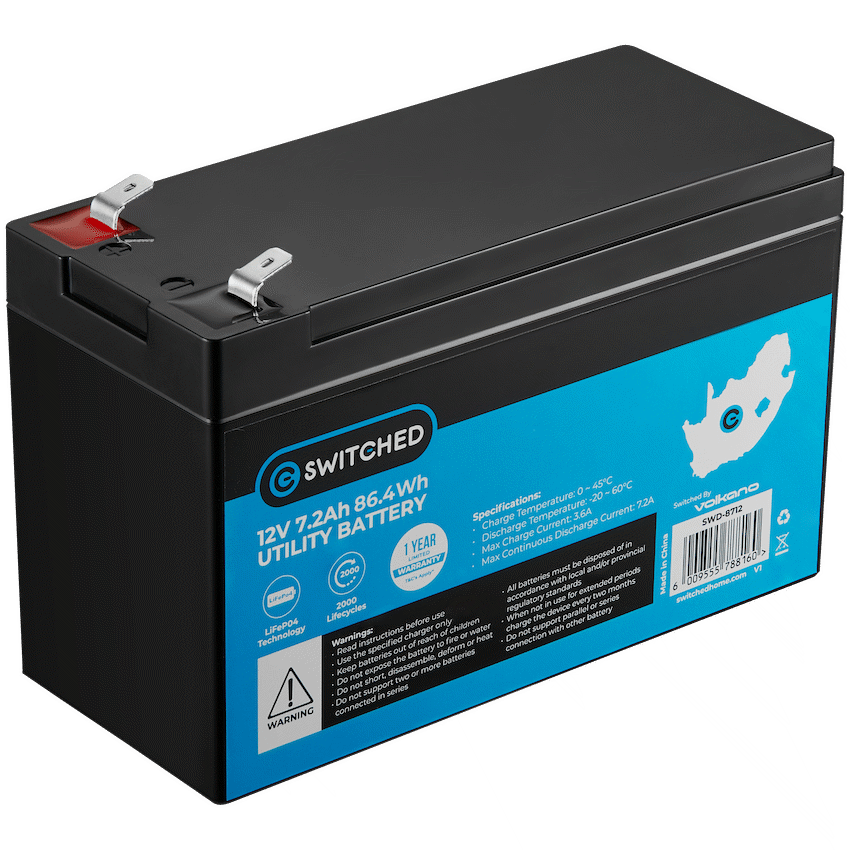 Switched LiFePO4 Gate Motor/Alarm Battery