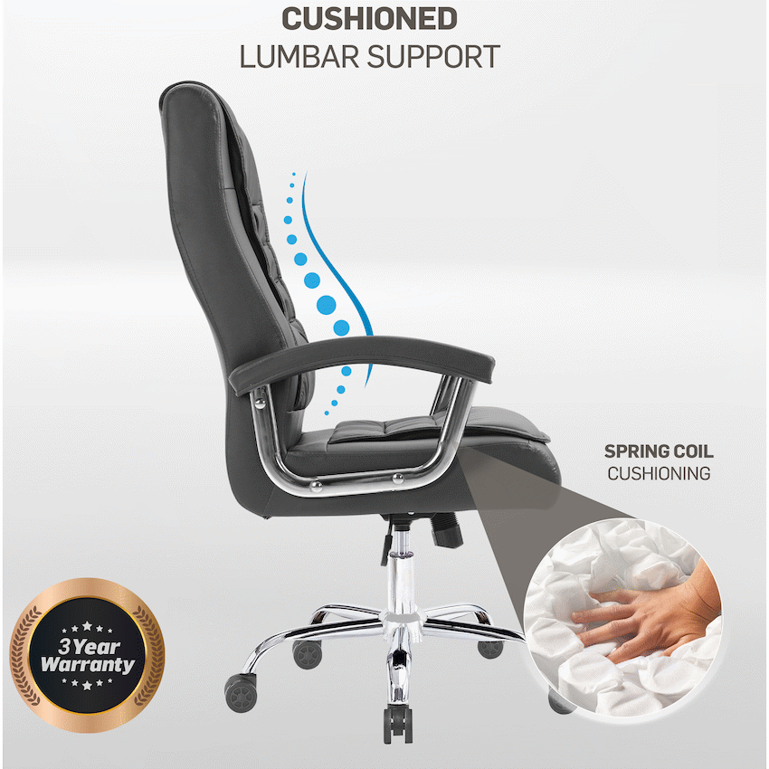 Everfurn Louis High Back Office Chair - Black