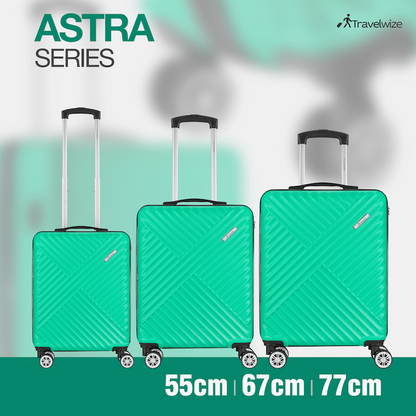 Travelwize Astra ABS 4-Wheels Spinner 3Pc Luggage Set Jade