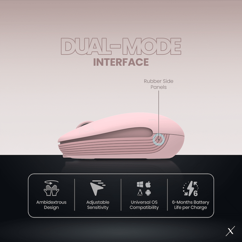 VolkanoX Asher Bluetooth Wireless Mouse - Rose