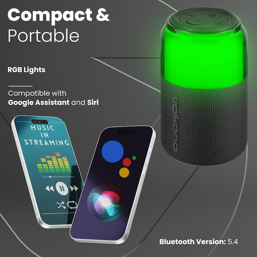 Volkano Neptune Bluetooth Wireless Speaker - Black