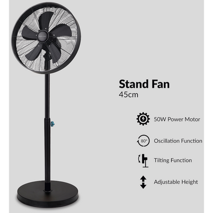 Boden Stark 45cm Stand Fan - Black