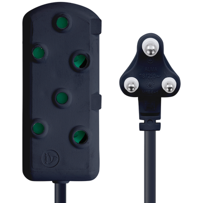 SWITCHED Heavy DUTY Side By Side(SBS) EXTENSION LEADS 3M - BK