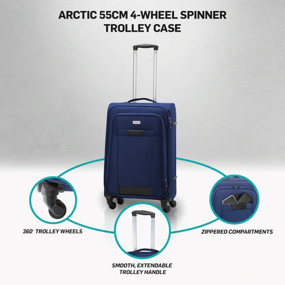 Travelwize Arctic 55cm 4-Wheel Spinner Trolley Case - Navy