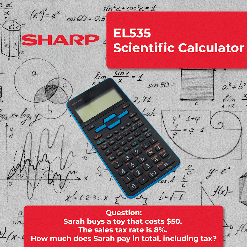 Sharp EL535 Scientific Calculator - 422 Functions- Blue