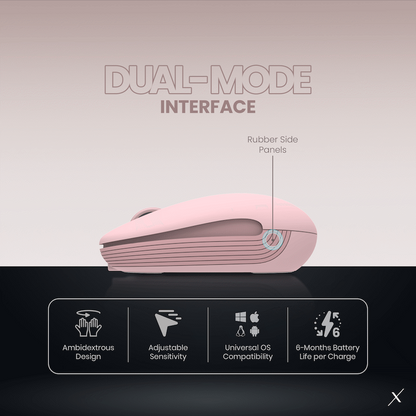 VolkanoX Asher Bluetooth Wireless Mouse - Rose
