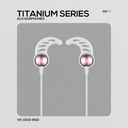 Volkano Titanium Series AUX Earphone - Rose Gold